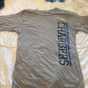 NFL Gray Los Angeles Chargers Short-Sleeve Tee with Blue and Gold Accents
